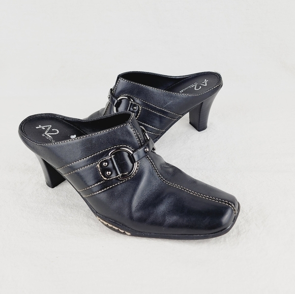 A2 BY Aerosoles leather chunky heel mule size 6.5M - Picture 1 of 10